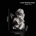 White resin reading angel statue large size 15.5cm height for Nordic home decor - Reading Angel Figurine - Large