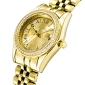 Orologio da donna dorato con lunetta di diamanti, numeri romani e datario di lusso - Tutto Oro