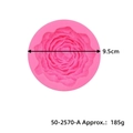 Pink 3D rose silicone mold for candle making, 9.5cm diameter and 185g weight - Large / Pink