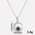 Tableau de tailles détaillé du collier croissant de lune avec nacre de 1,9cm sur 1,6cm - Ensemble Collier Coquille d'Ormeau Cadre Argenté (S2001-S-B-N22)
