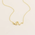 Collana serpente in argento S925 dorato con diamanti brillanti su una sottile catena a O - Argento 925 / Oro