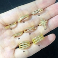 Set of eight gold plated non-piercing ear cuffs with micro-pave white zircon crystals - 1# Simple Single Row / Gold