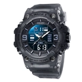 SMAEL men's tactical camouflage digital watch with blue gradient dual-display dial - Smoke Gray