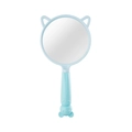 Cute blue handheld makeup mirror featuring cat ears and bear-shaped handle base - Mouse / Blue