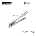 5-inch thickened 304 stainless steel ice tongs with serrated edges for sugar cubes - 5 Inch Thickened/304 Stainless Steel