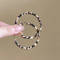 Chic leopard print geometric hoop earrings with gold metal needles for a retro style - Woven Leopard Hoop / Yellow Spotted Leopard (Silver Earring Post)