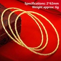 Three-piece gold-tone woven texture bangles 2x62mm set on red jewelry box - 62mm / Style 1