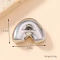 Macro shot of 3D bubble letter A pendant in silver steel with dimensions 2.2x2.6cm - Silver/Steel (A) (Large)