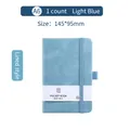 A6 light blue pocket notebook with elastic band and premium soft touch faux leather cover - Light Blue / A6