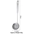 Espumadera de acero inoxidable con malla fina, mango largo y tamiz de 11,6 cm de diámetro - Grande / Plateado