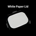 White rectangular paper lid for disposable Kraft food bowl 176.9x123.6x19mm - Universal Paper Lid / White Paper Lid for Rectangular Box
