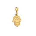 Golden Hamsa hand jewelry pendant with lobster clasp for necklaces and bracelets - Hamsa Hand