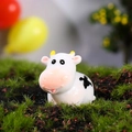 Miniature resin cow figurine with black spots for succulent garden and micro landscape - Cow