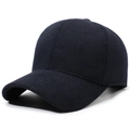 Berretto da baseball termico da uomo blu navy con spessa fodera in pile invernale - Regolabile / Blu navy