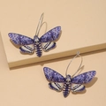 Boucles d'oreilles sphinx tête de mort en violet et noir avec motif d'aile gothique - Boucles d'oreilles papillon violettes (mite à tête de mort violette)