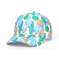 Baseball cap with colorful tropical cactus and succulent print on white fabric - White Background Colorful Succulent Style (43#)