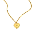 18K gold plated stainless steel heart necklace with starburst and pearl detail - June/Pearl White