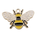 Enamel bee charm pendant in yellow and black gold-plated finish for DIY jewelry making - 1pc KC Gold Enamel Bee 26x17mm