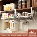 White under-shelf hanging kitchen organizer in thickened metal for storage and spices - Classic Medium Size 2PCS / White