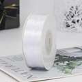 Roll of 3mm white double-faced satin ribbon for gift wrapping and DIY crafts - One Roll 91 Meters Long / White (01#)