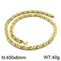 Golden titanium steel punk chain necklace for men, 450x6mm size with 40g weight - 6mm Gold / 18cm