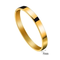 Bracciale rigido aperto minimalista in acciaio inossidabile placcato oro 18K da 8 mm - Largo 8mm / Oro
