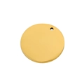 Mirror polished 18K gold plated stainless steel round charm pendant for DIY jewelry - 6mm / Gold