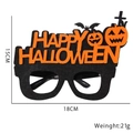 Halloween glasses frame with orange Happy Halloween lettering, pumpkin and bat motifs - Happy Halloween Pumpkin