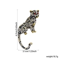 Golden leopard brooch with sparkling black and clear rhinestones and red crystal eyes - Gold Black Rhinestone Leopard XD824290