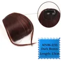 Detail view of 13cm dark brown air fringe hairpiece with secure clip-in back mesh - Dark Brown-2/33
