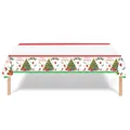 Waterdicht kersttafelkleed met sneeuwvlokken, kerstbomen en Merry Christmas bedrukking - Kerstboom Stijl 137*274cm