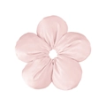 Detalle de coletero de seda rosa con forma de flor mostrando la textura suave de tela - 17.5cm Flor / Rosa Satén