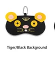 Étui à lunettes portable en feutre noir en forme de tigre avec mousqueton métal - Tigre