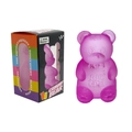 Rosa durchscheinendes Bärchen-Quetschspielzeug mit bunter Regenbogen-Verpackung - Lila Gummibärchen (Mit Box)