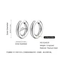 Polished silver-colored thick hoop earrings in titanium steel for women and girls - 4.0*20mm / Steel