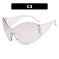 Occhiali da sole Y2K senza montatura oversize lenti marroni modello color C3 - Specchio d'argento sfumato