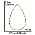 Golden 304 stainless steel waterdrop pendant with diamond-cut texture and dimensions - Water Drop-S1510 / Gold