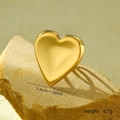 Polierter offener 18K Herzring im geometrischen Design mit 3,26cm breitem Statement-Stil - Herzstil (NMSR-H234-1) / Gold