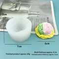Silicone mold for ice cream scoops and desserts, round shaped 7cm diameter tool - 3497-Transparent