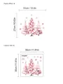 Roze aquarel kerstboom muurstickers met sneeuwvlokken lay-out formaat 30x30cm - Roze Kerstboom Combo / 30x30cm/1 Vel