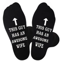 Schwarze Baumwollsocken für Herren mit rutschfester weißer Aufschrift auf der Sohle - Einheitsgröße / Schwarz Mit Weißem Griff