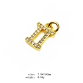 Golden Gemini zodiac charm with micro-pave zircons for DIY jewelry, size 7.5x11x2mm - 3 (Gemini)