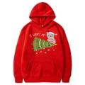 Roter Weihnachts-Hoodie mit Katzen- und Baumgrafik sowie 'IT WASN'T ME' Schriftzug - Rot