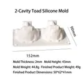White 2-cavity toad-shaped silicone mold for DIY candles and resin casting 152x90mm - 2-Cavity Frog Silicone Mold