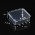 Mini transparent plastic jewelry box with flip lid, dimensions 6.5x6.5x2cm for small items - 6.5 Square Box (6.5*6.5*2cm)