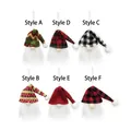 Set of 6 Christmas gnome bottle toppers with various festive patterned hats for decoration - Set of 6
