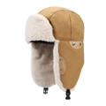 Gorro de aviador caqui de invierno con forro de lana de cordero y correa ajustable - Ajustable / Caqui