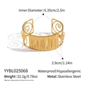 Detail van de gouden mesh armband van roestvrij staal met afmetingen en gewichtsgegevens - Dunne Meerlaagse Kruisdraadwikkeling (YYBL025068)