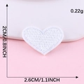 Self-adhesive white heart embroidered patch for clothing and accessories 2.6x2cm - Hot Melt Adhesive / White
