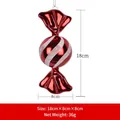 18cm red and silver candy-shaped Christmas ornament with glitter spiral patterns - 18CM Red & White Ball Candy Ornament